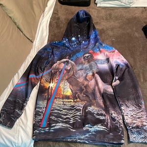 Sloth Riding Dinosaur Hoodie
